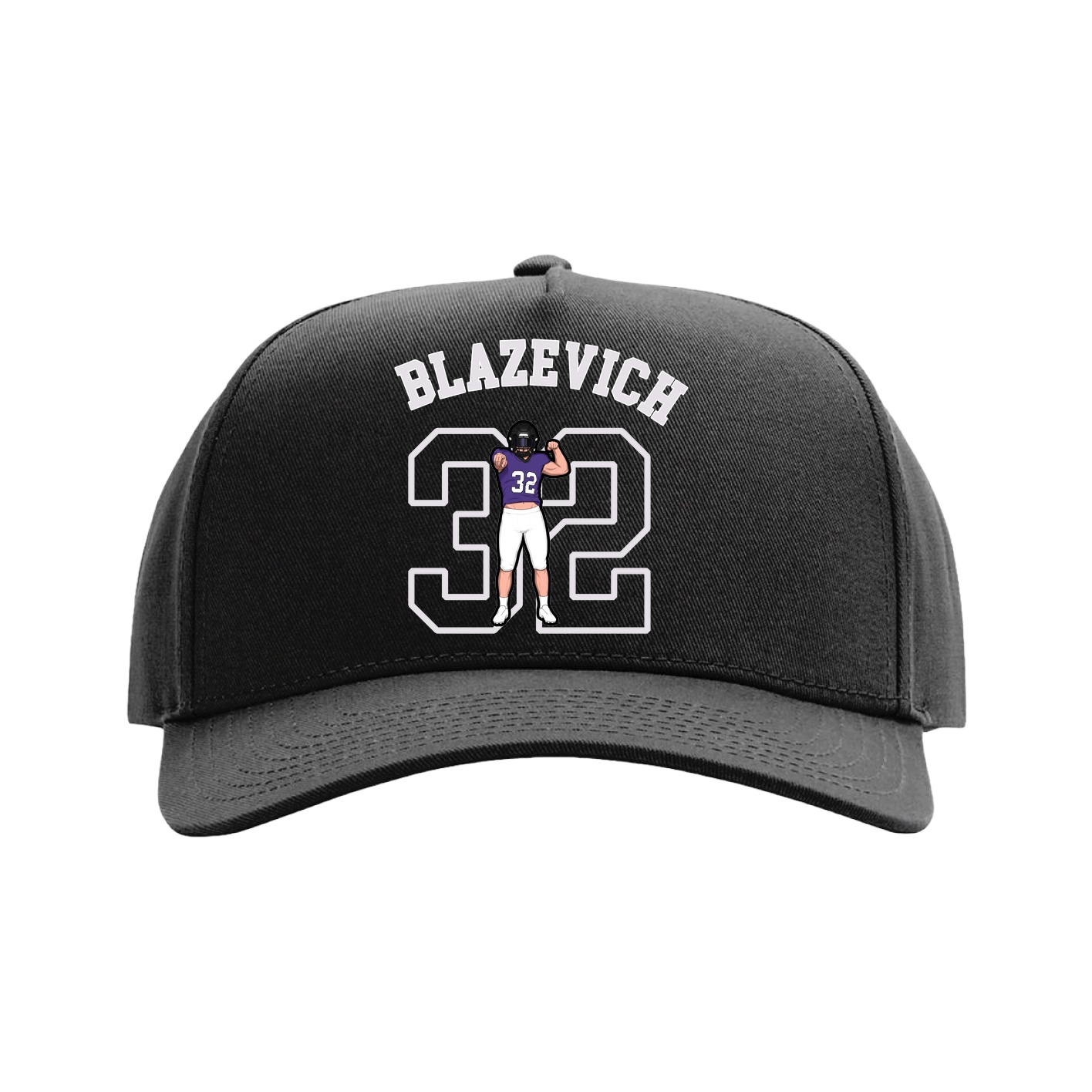 Full Fabric Five-Panel Champ Cap — Shirsey Arch in Black