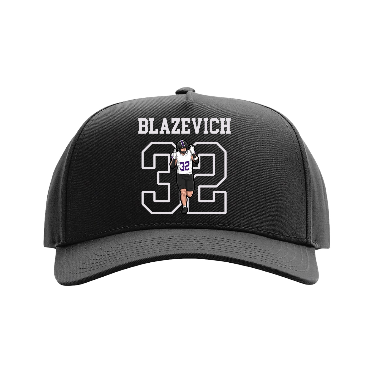Full Fabric Five-Panel Champ Cap — Shirsey in Black