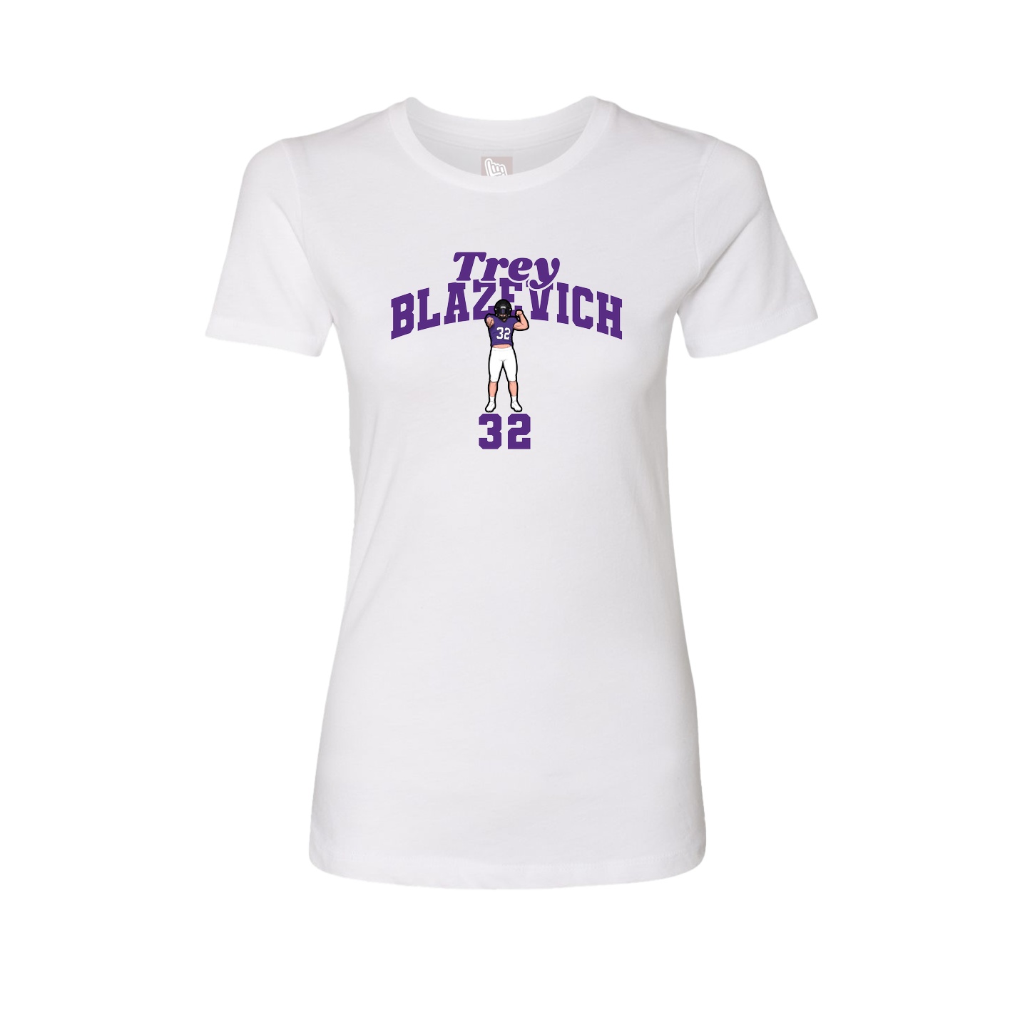 Fitted Women's Tee — Signature Arch in White