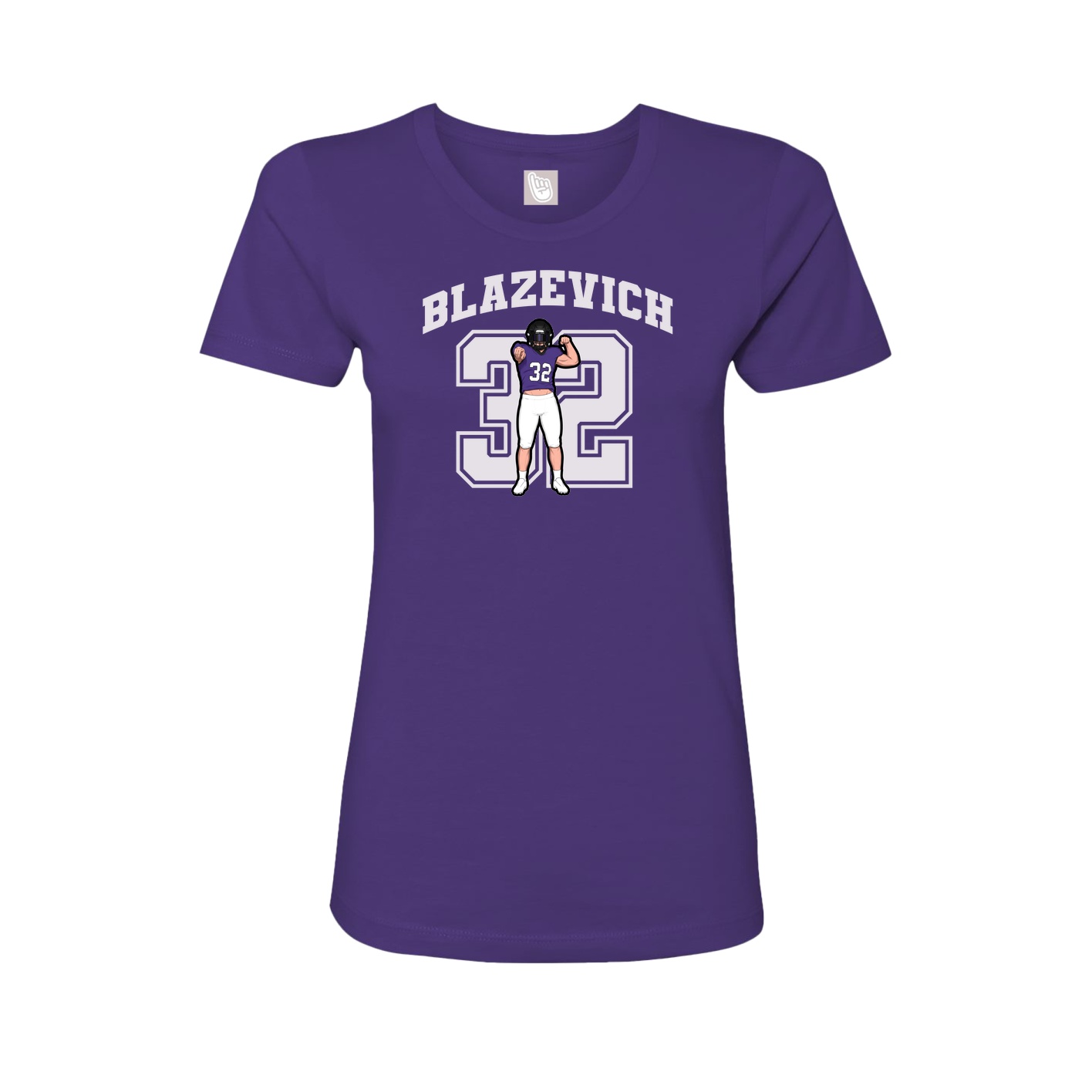 Fitted Women's Tee — Number in Purple