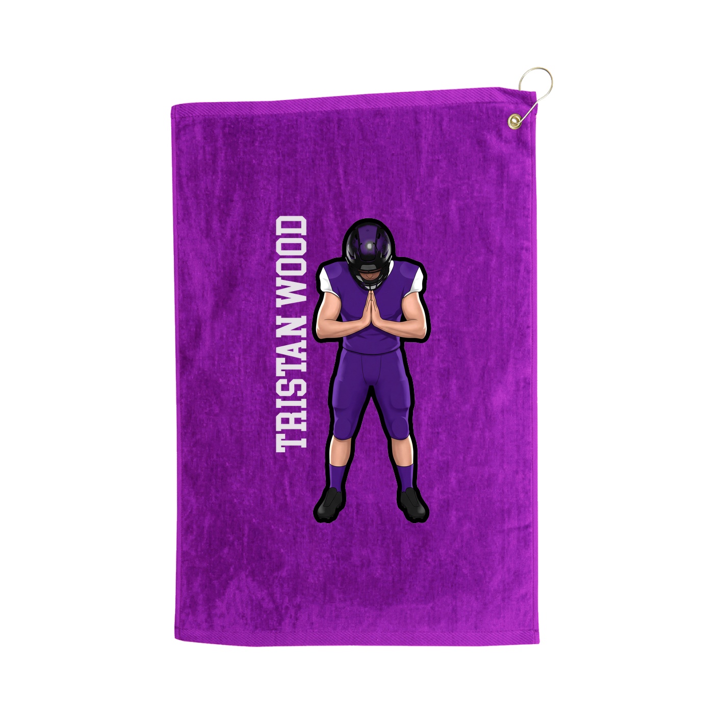 Golf Towel — Name Vertical in Purple