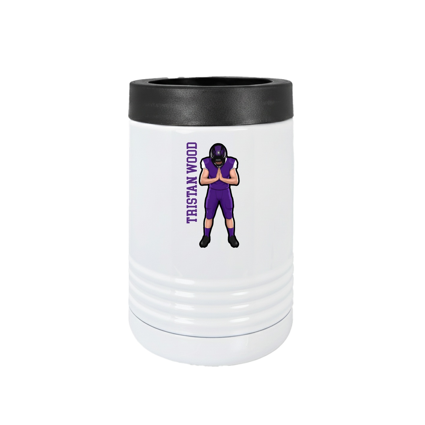 Beverage Holder — Name Vertical in White