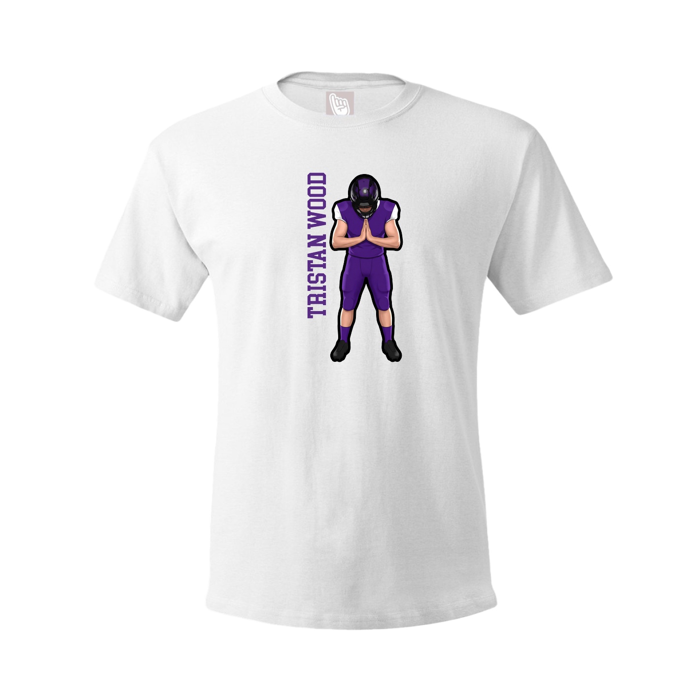 Youth Tee — Name Vertical in White