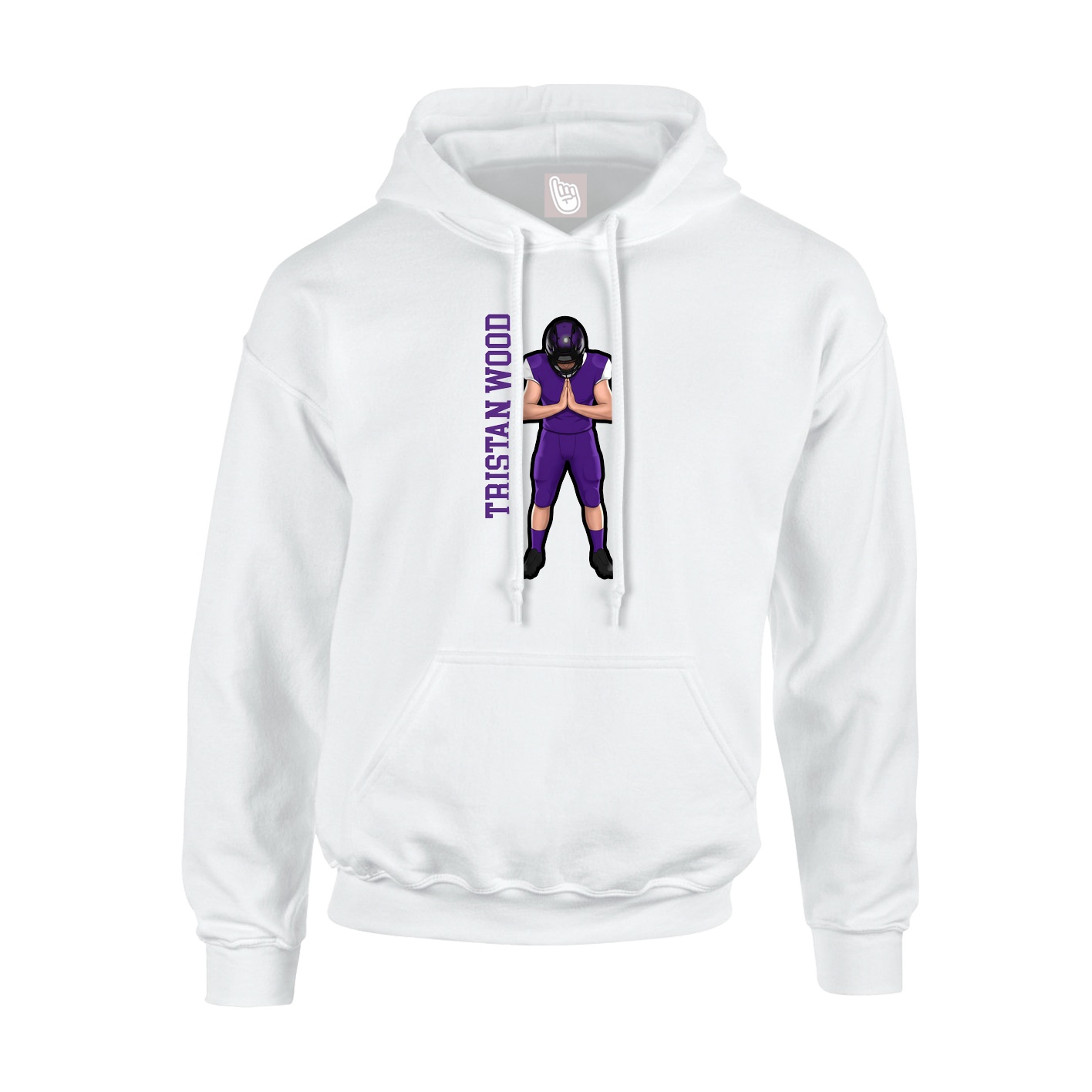 Hoodie — Name Vertical in White