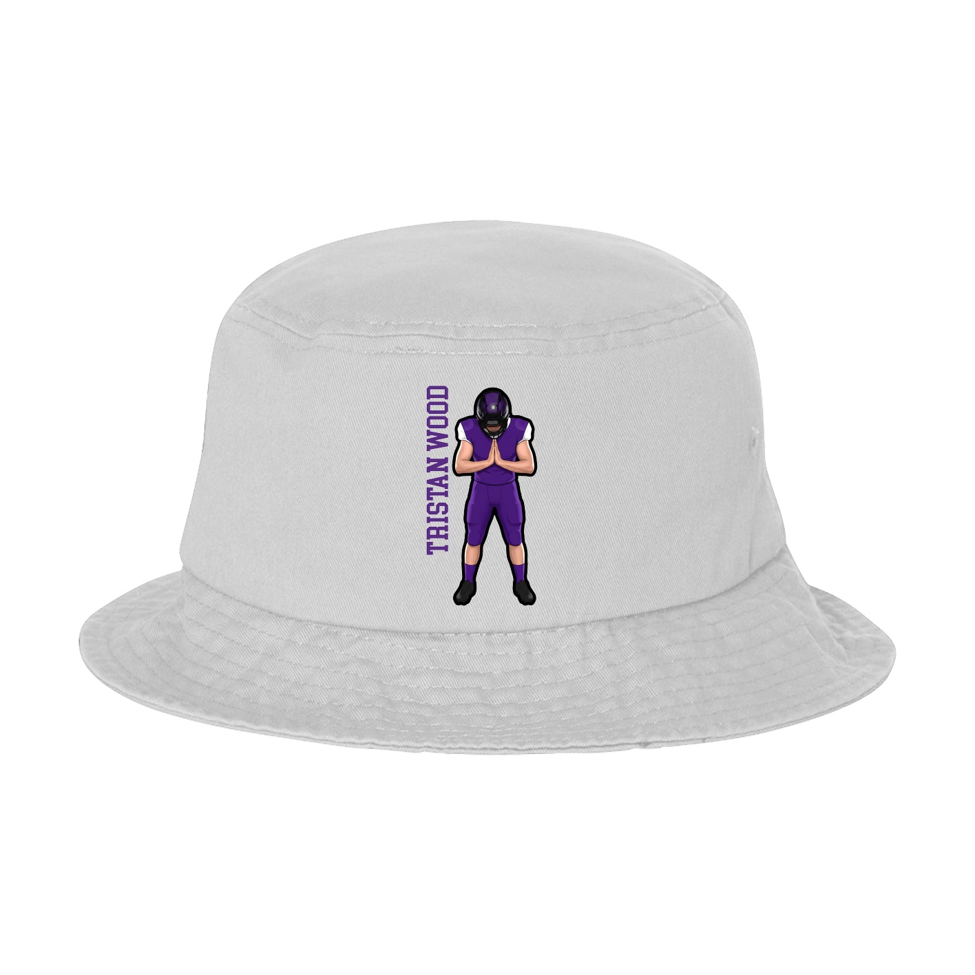 Bucket Cap — Name Vertical in White