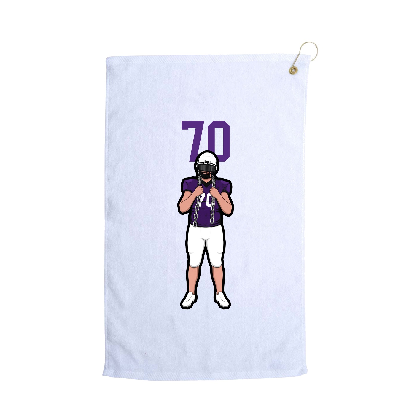 Golf Towel — Number Top in White