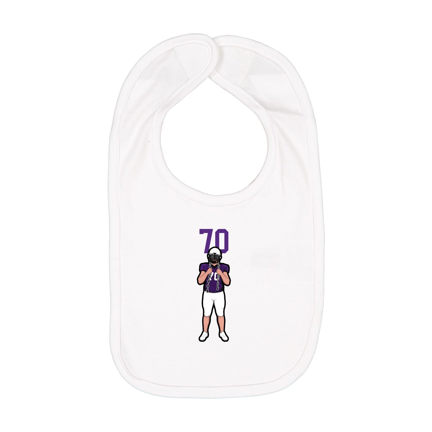 Infant Bib — Number Top in White