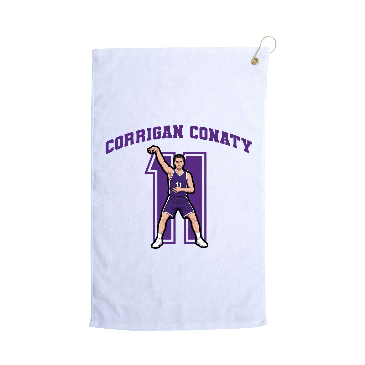 Golf Towel — Number in White