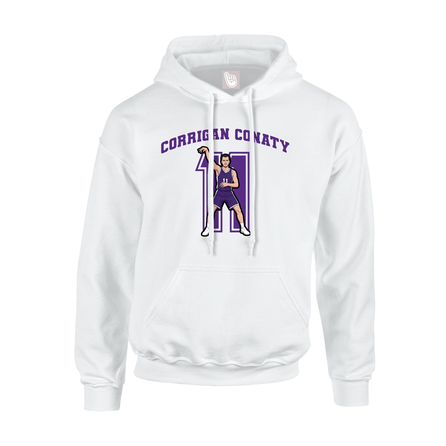 Hoodie — Number in White