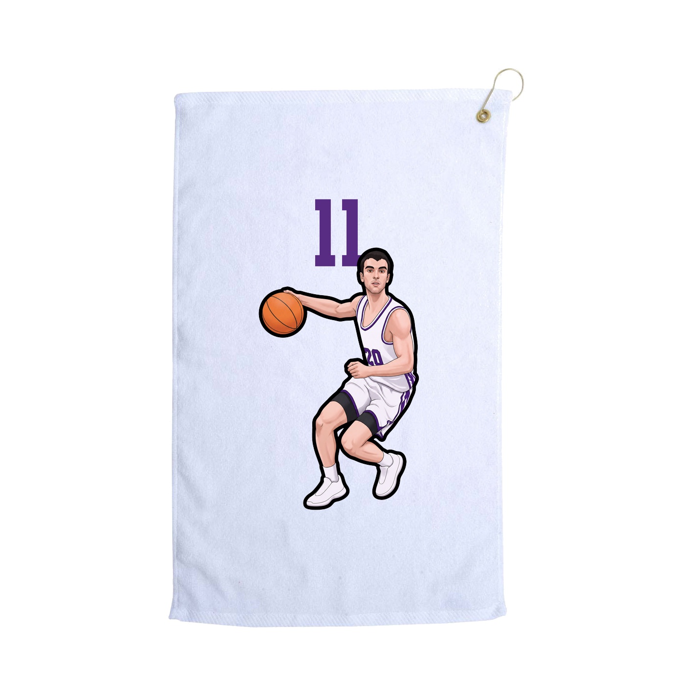 Golf Towel — Number Top in White