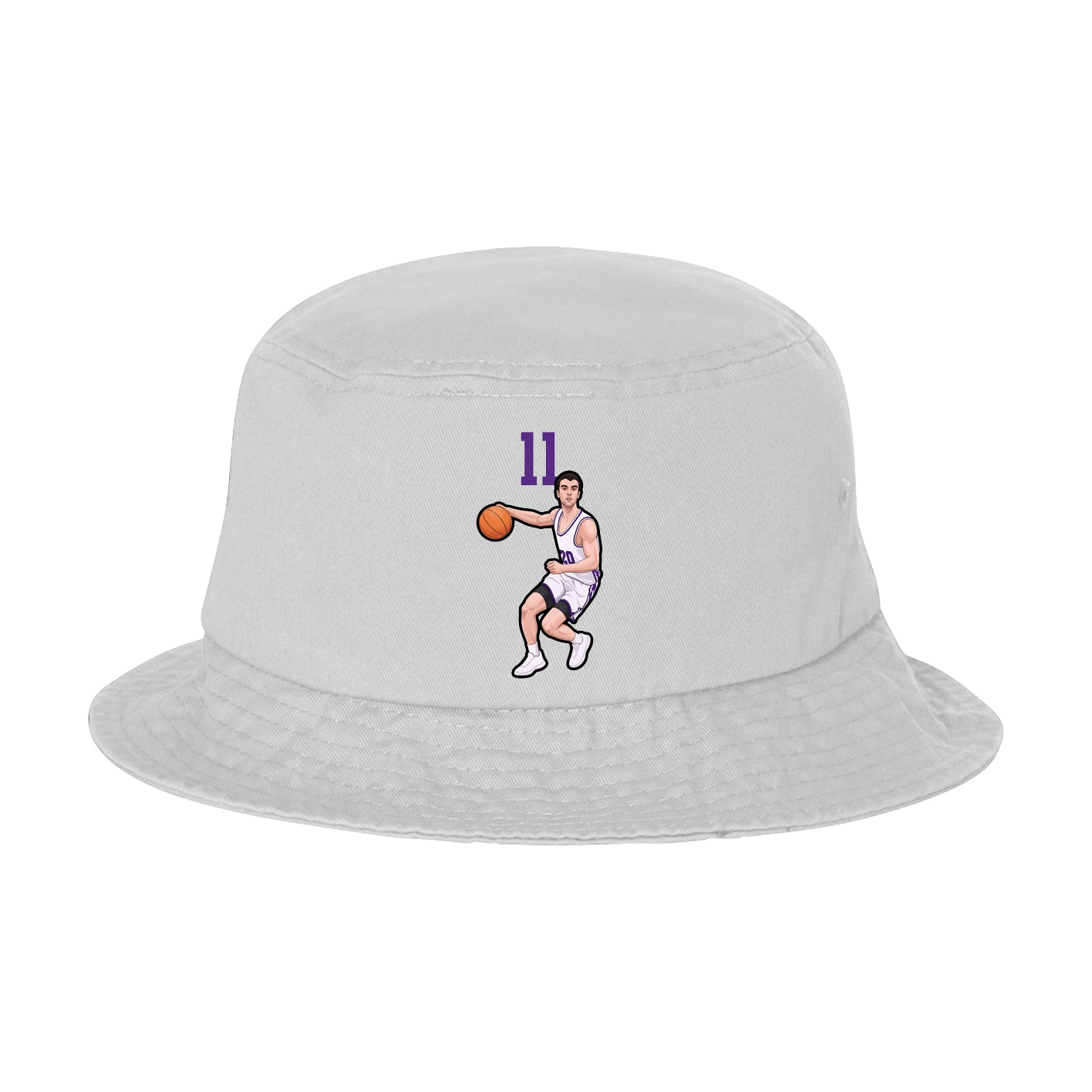 Bucket Cap — Number Top in White