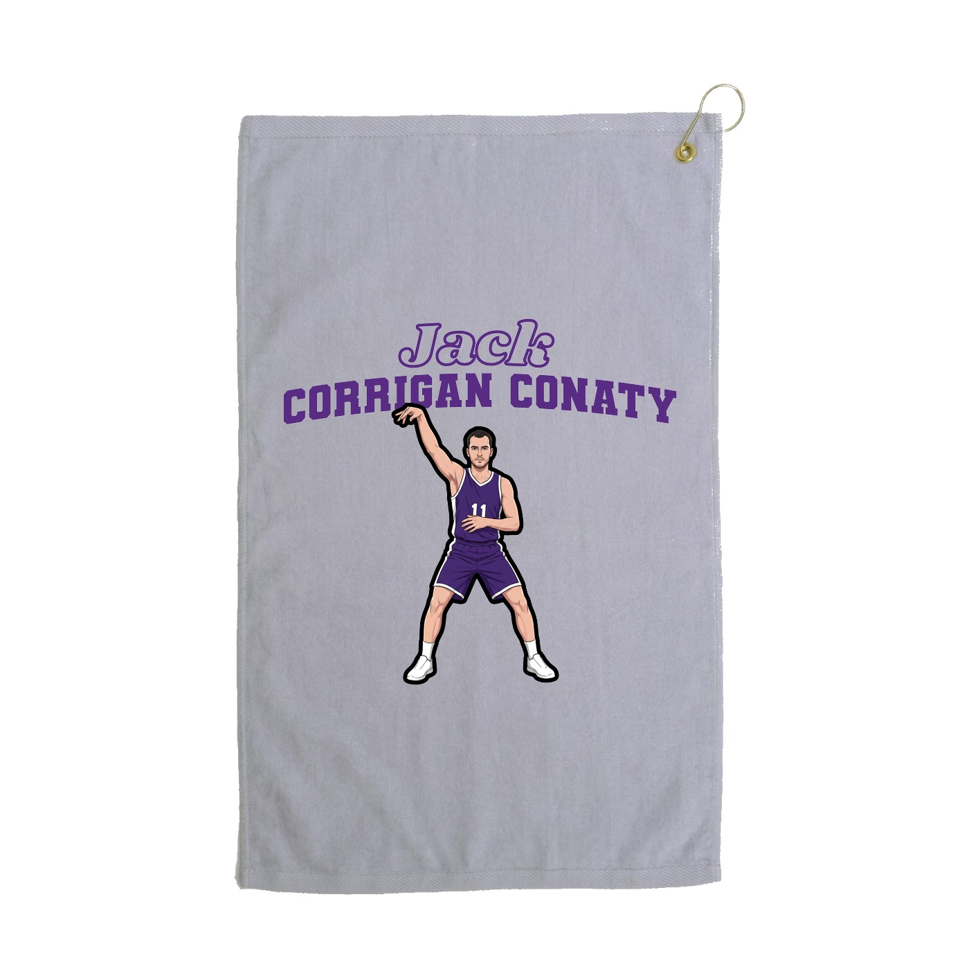 Golf Towel — Name Arch in Grey