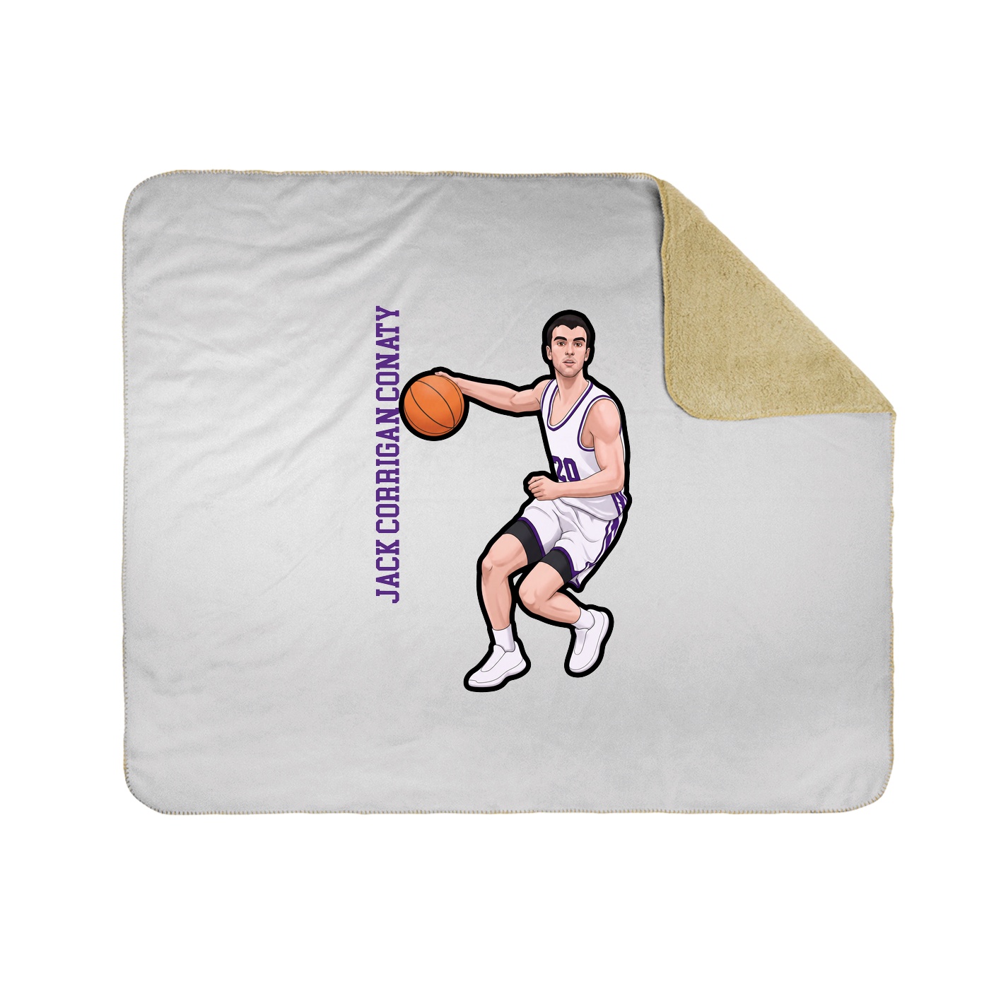 Throw Blanket — Name Vertical in White