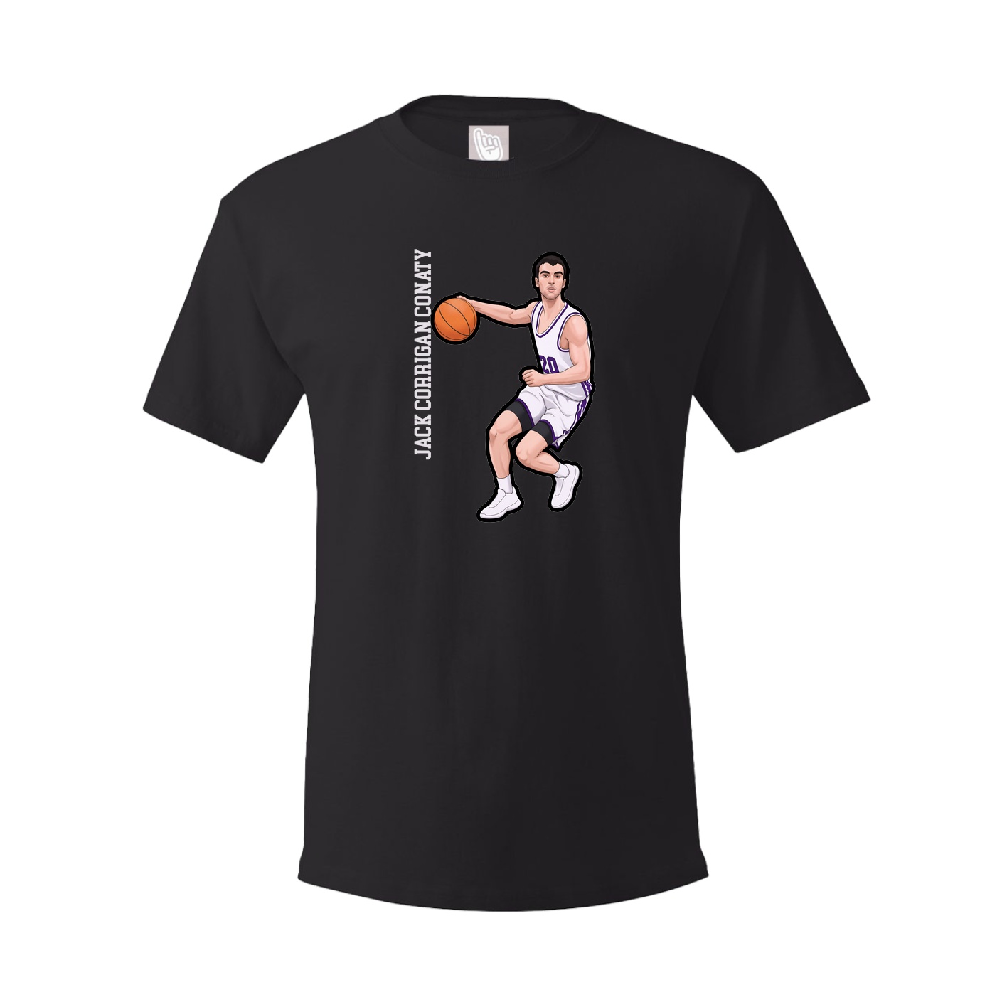 Youth Tee — Name Vertical in Black