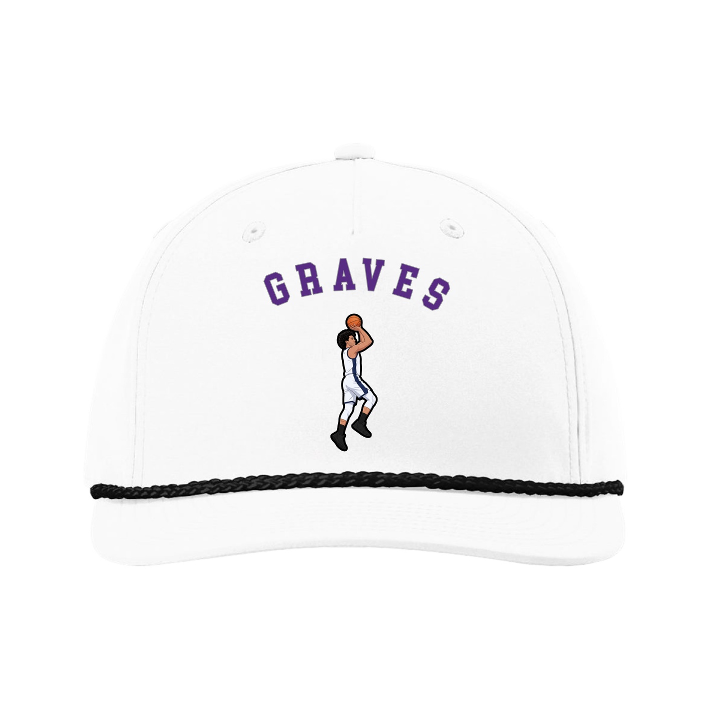 Five-Panel Classic Rope Cap — Shirsey Arch in White