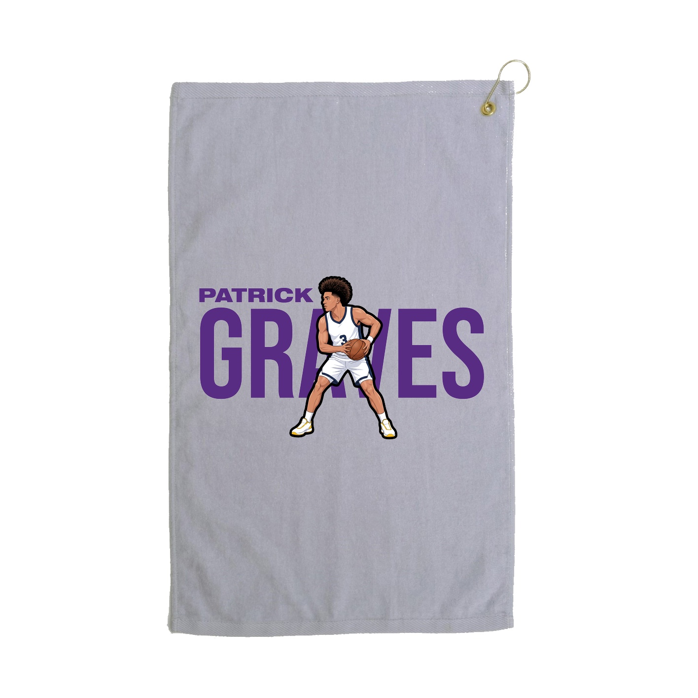 Golf Towel — Player Name in Grey