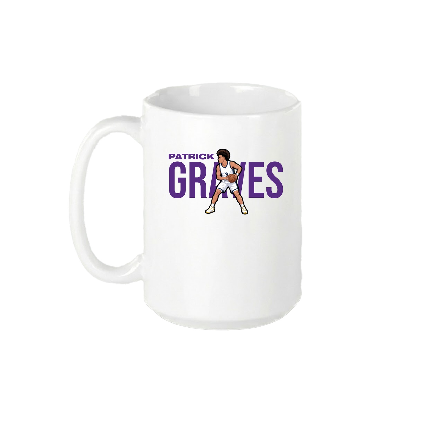 15oz Coffee Mug — Player Name in White