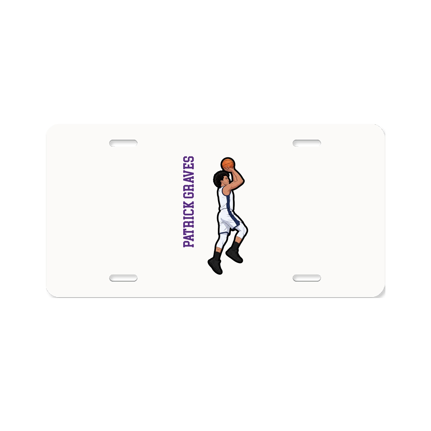 License Plate — Name Vertical in Classic