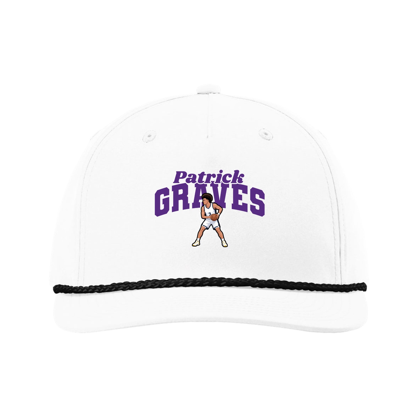 Five-Panel Classic Rope Cap — Signature Arch in White