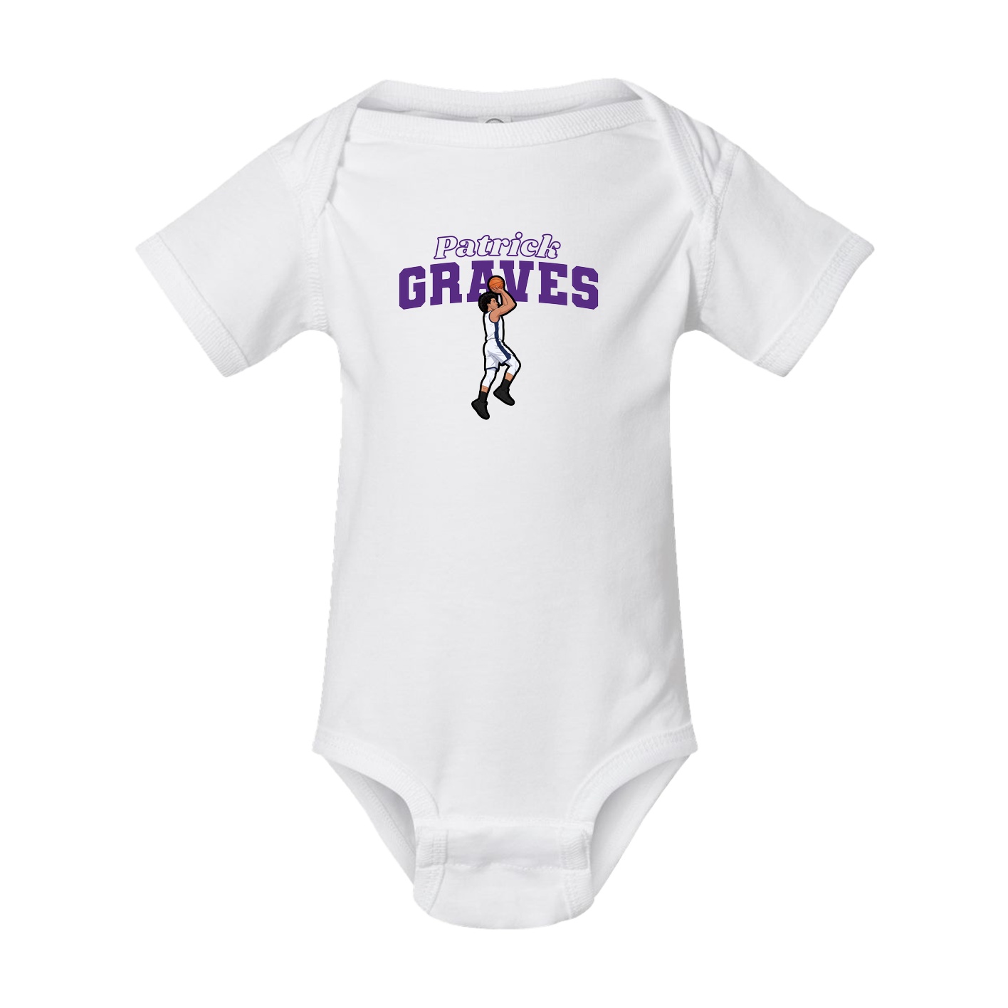 Baby Onesie — Name Arch in White