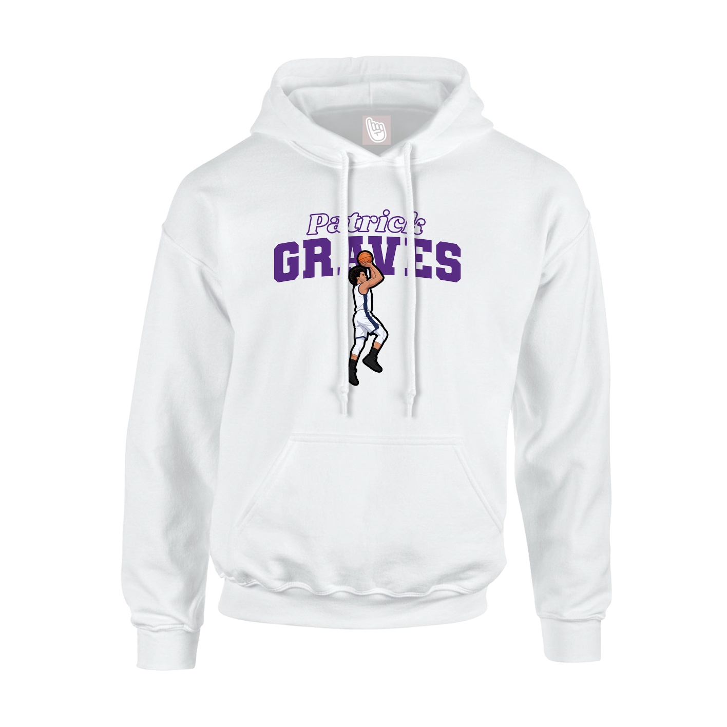 Youth Hoodie — Name Arch in White