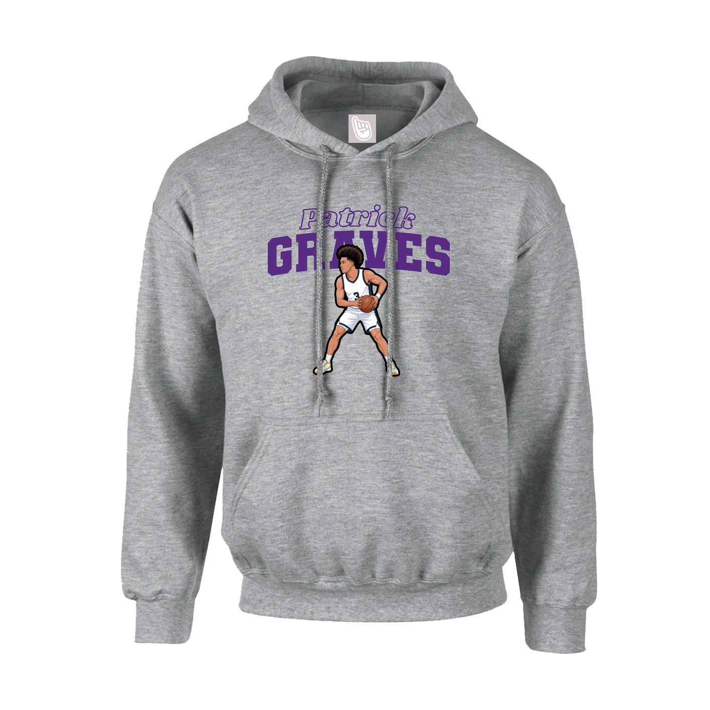 Youth Hoodie — Name Arch in Grey