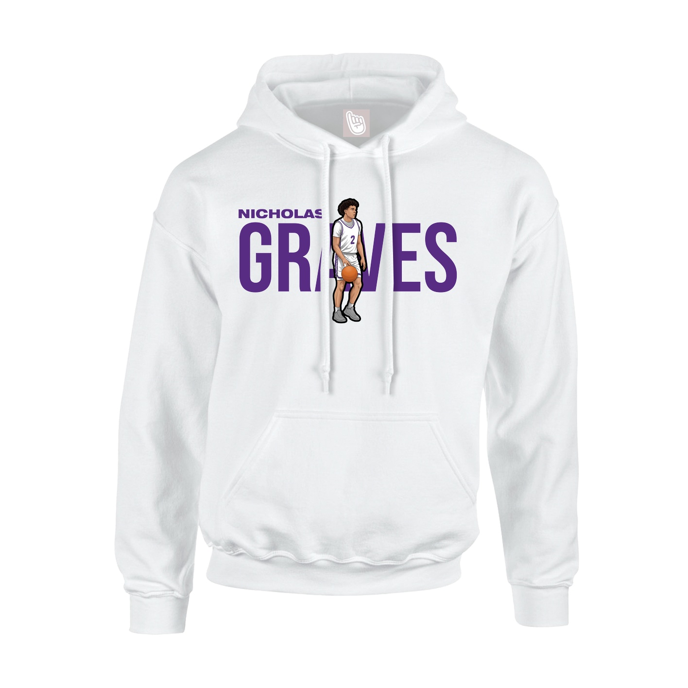 Youth Hoodie — Player Name in White