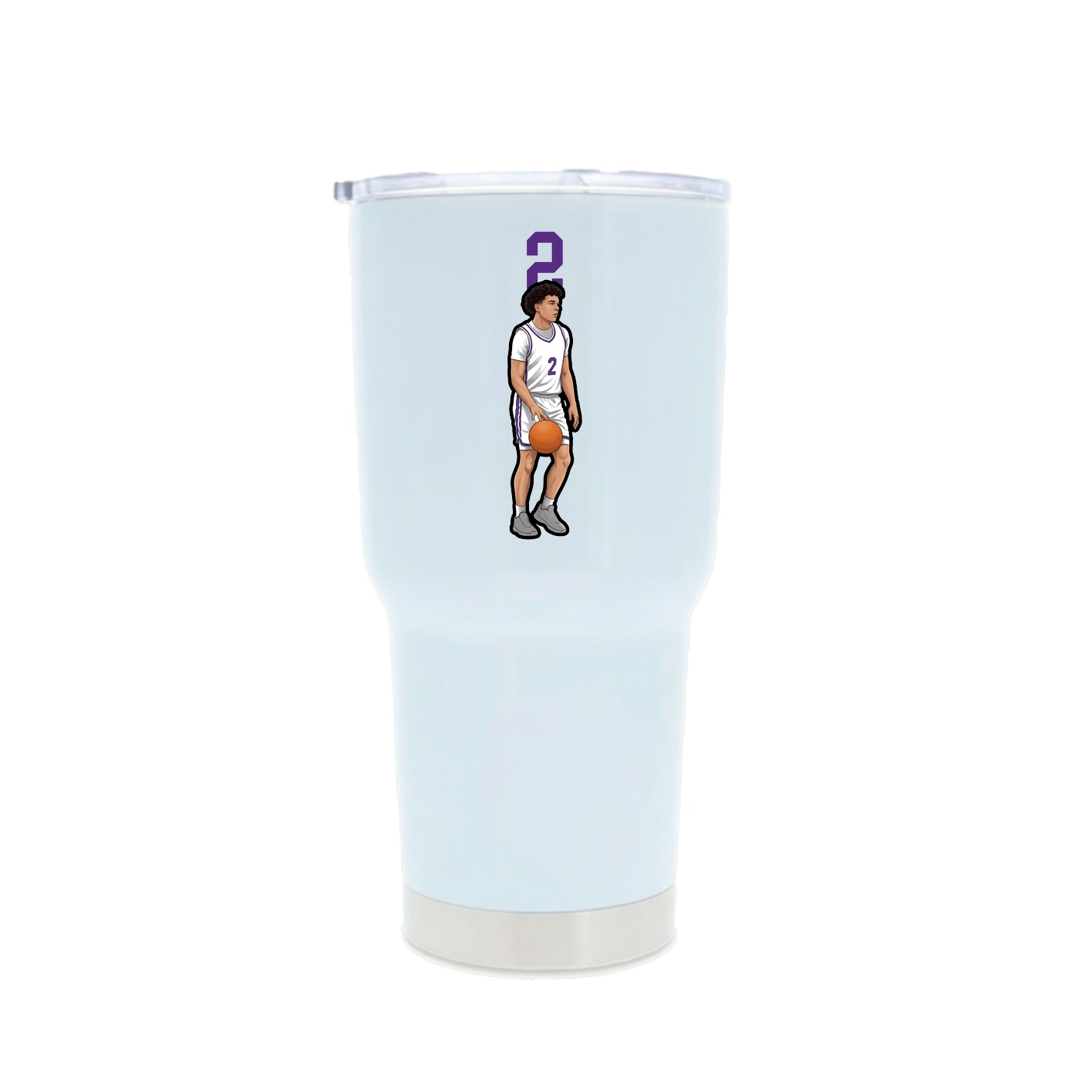 30oz Stainless Steel Tumbler — Number Top in White