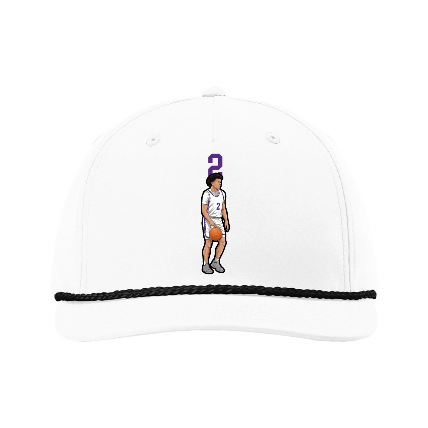 Five-Panel Classic Rope Cap — Number Top in White