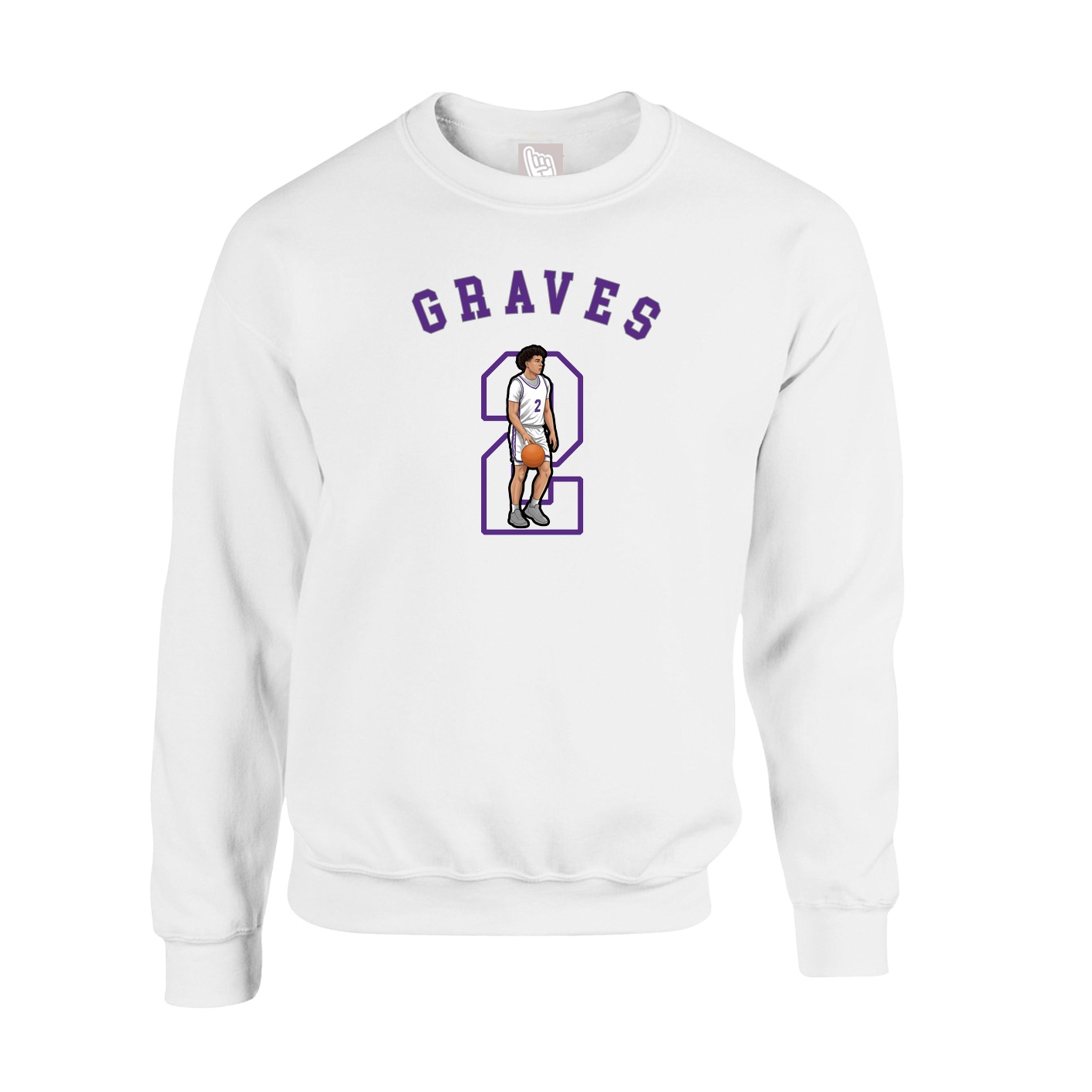 Fleece Crew — Shirsey Arch in White