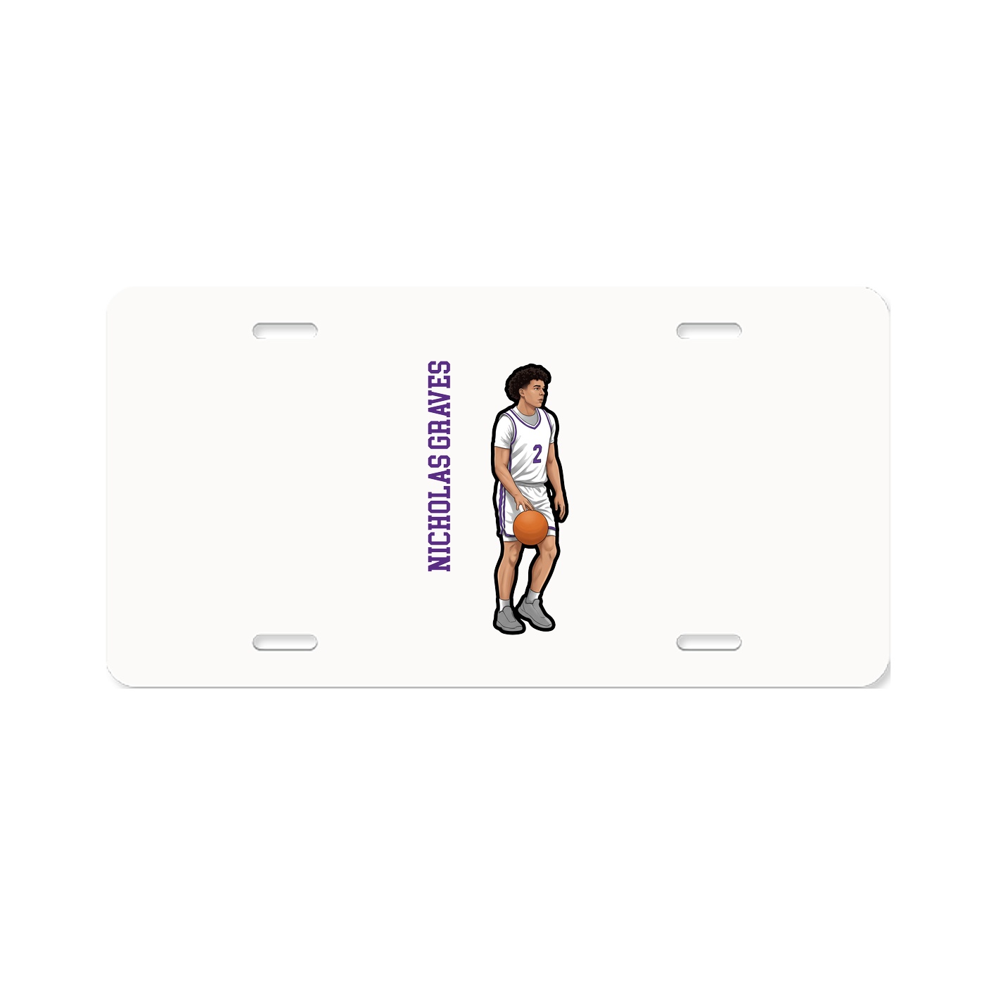 License Plate — Name Vertical in Classic