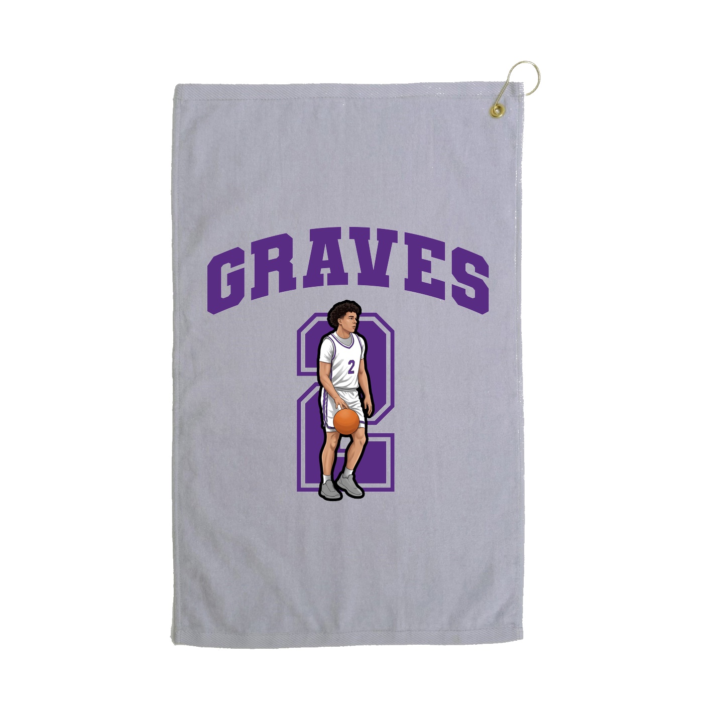 Golf Towel — Number in Grey