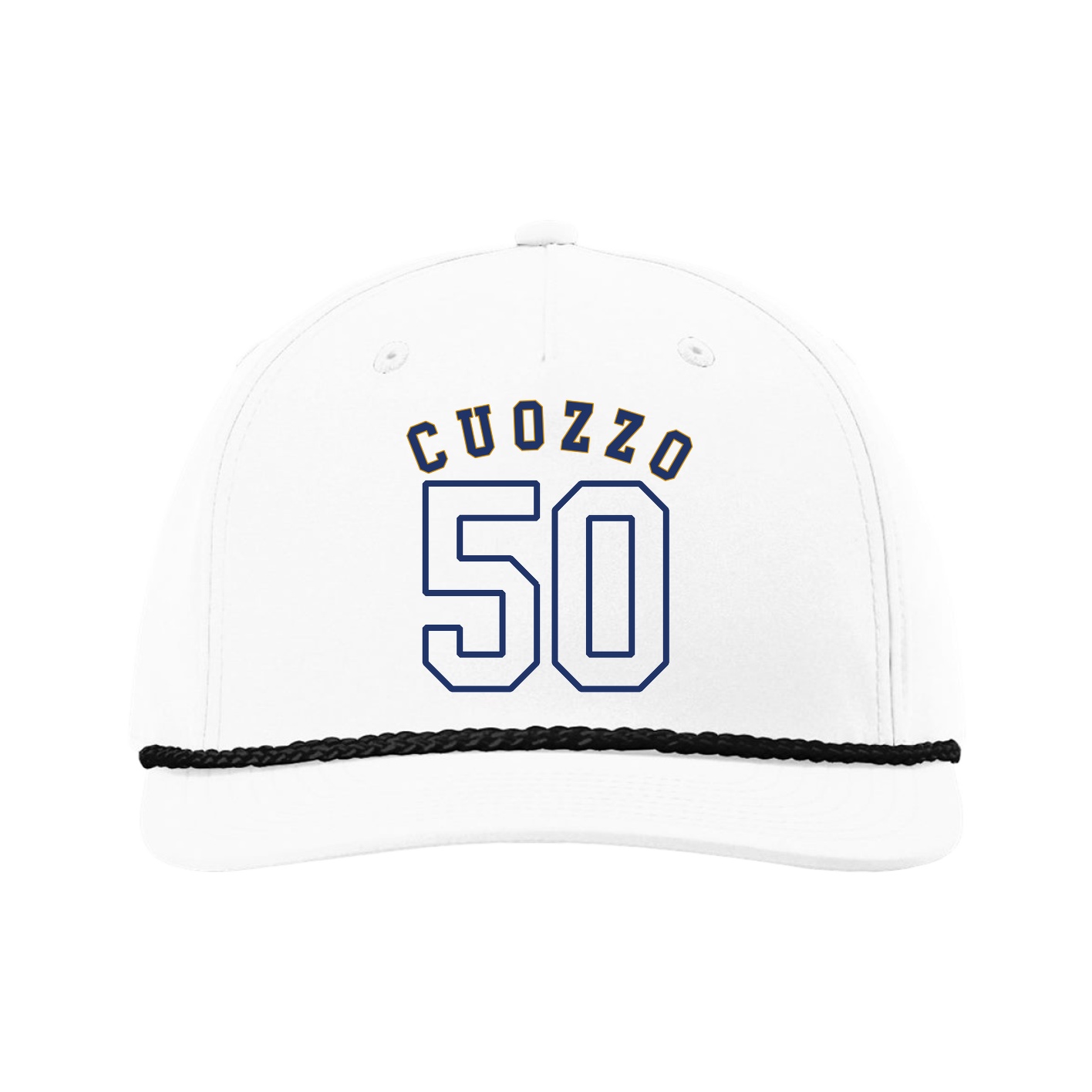 Five-Panel Classic Rope Cap — Shirsey Arch in White