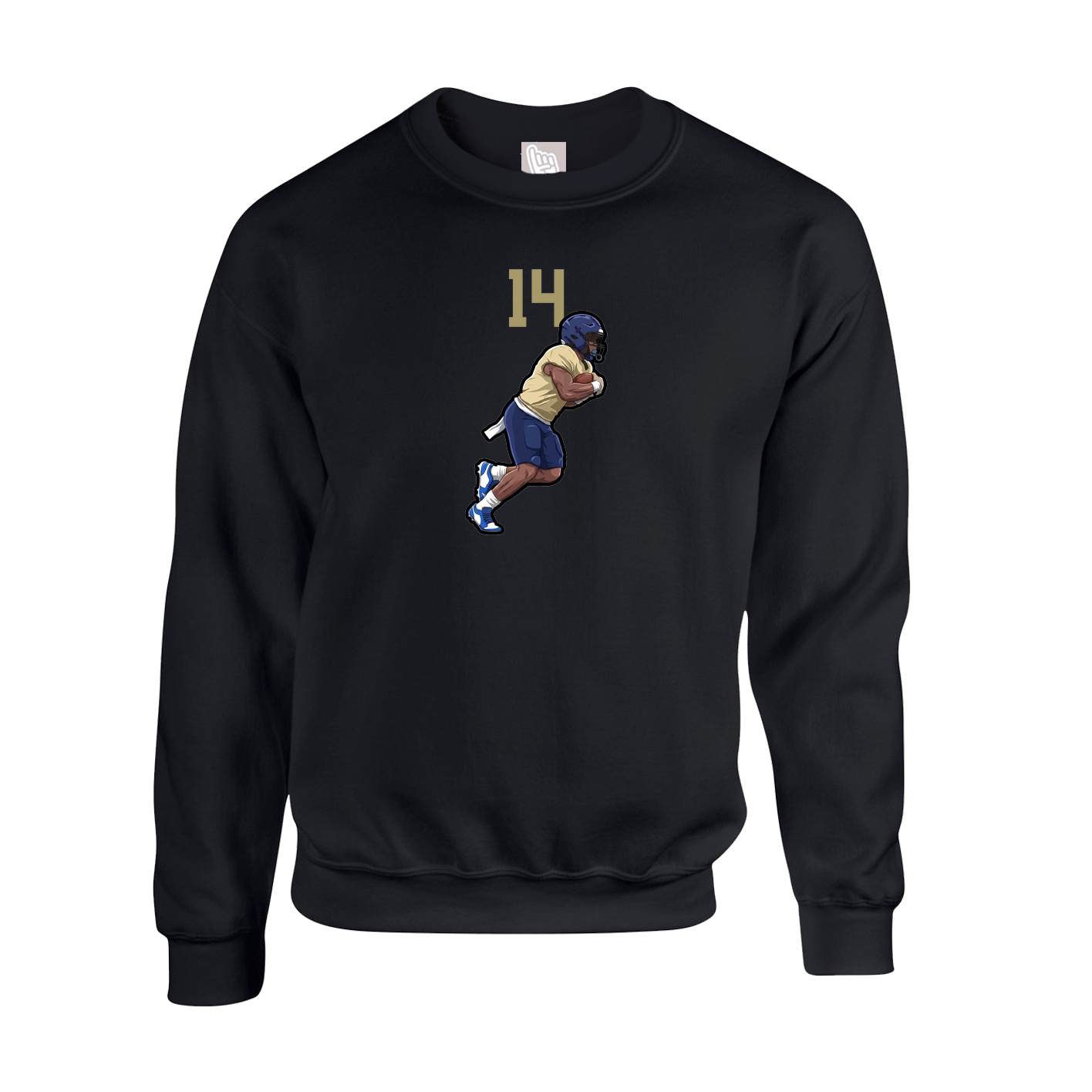 Fleece Crew — Number Top in Black