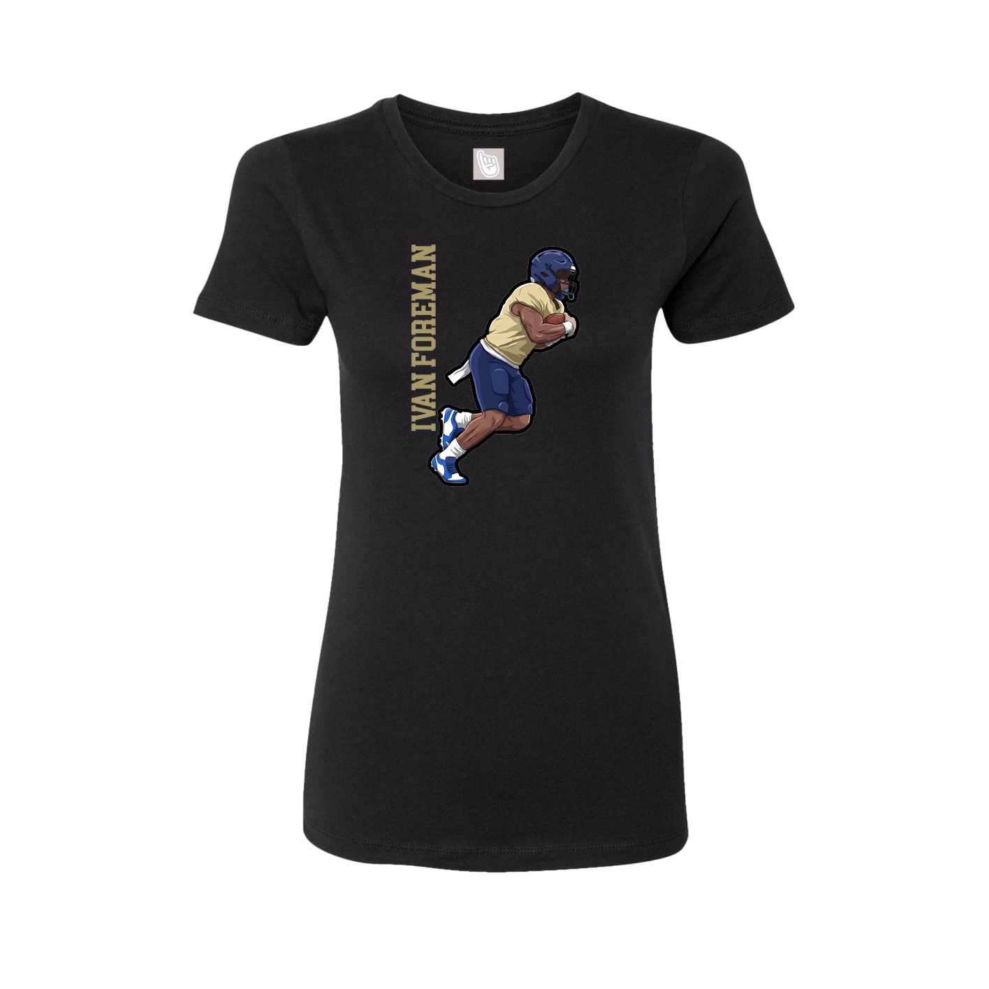 Womens Tee — Name Vertical in Black