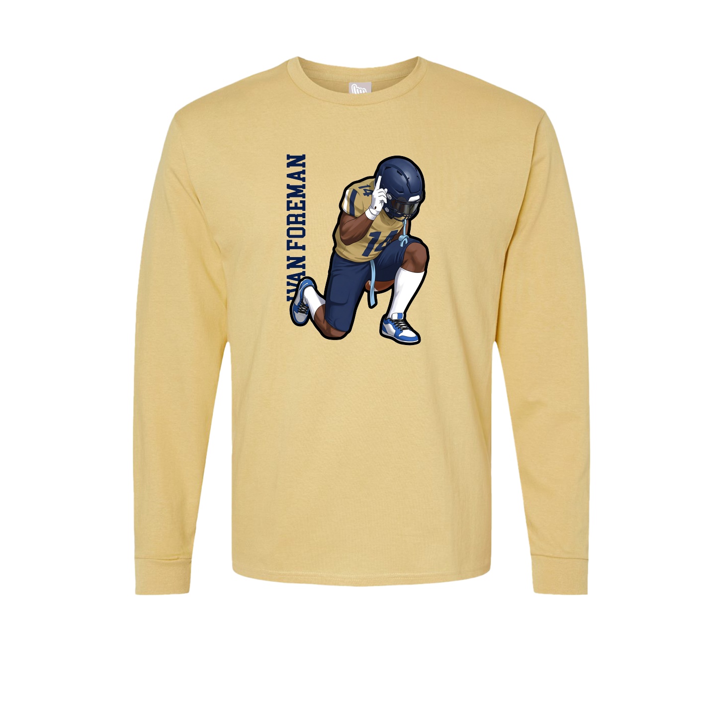 Long Sleeve Tee — Name Vertical in Vegas Gold