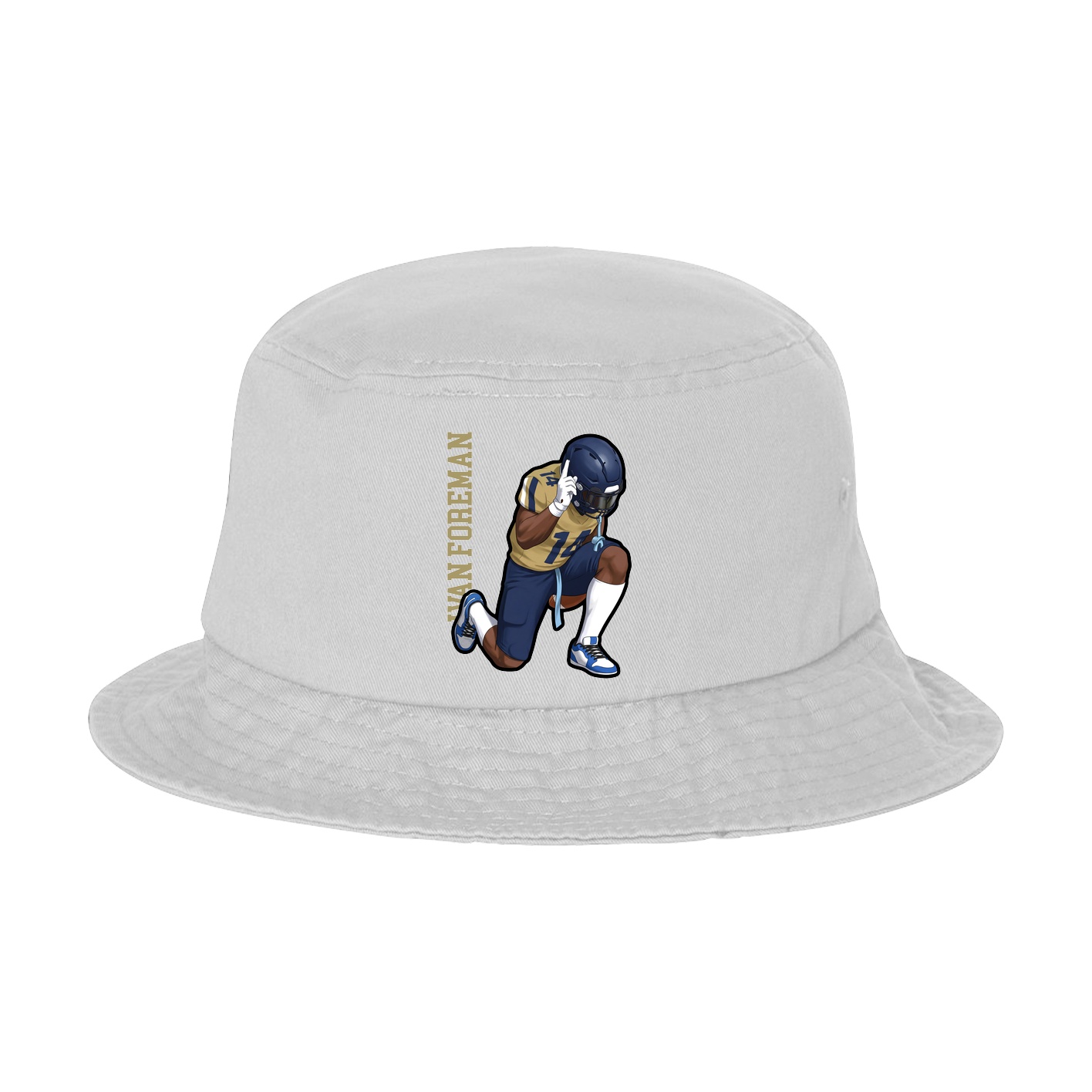Bucket Cap — Name Vertical in White