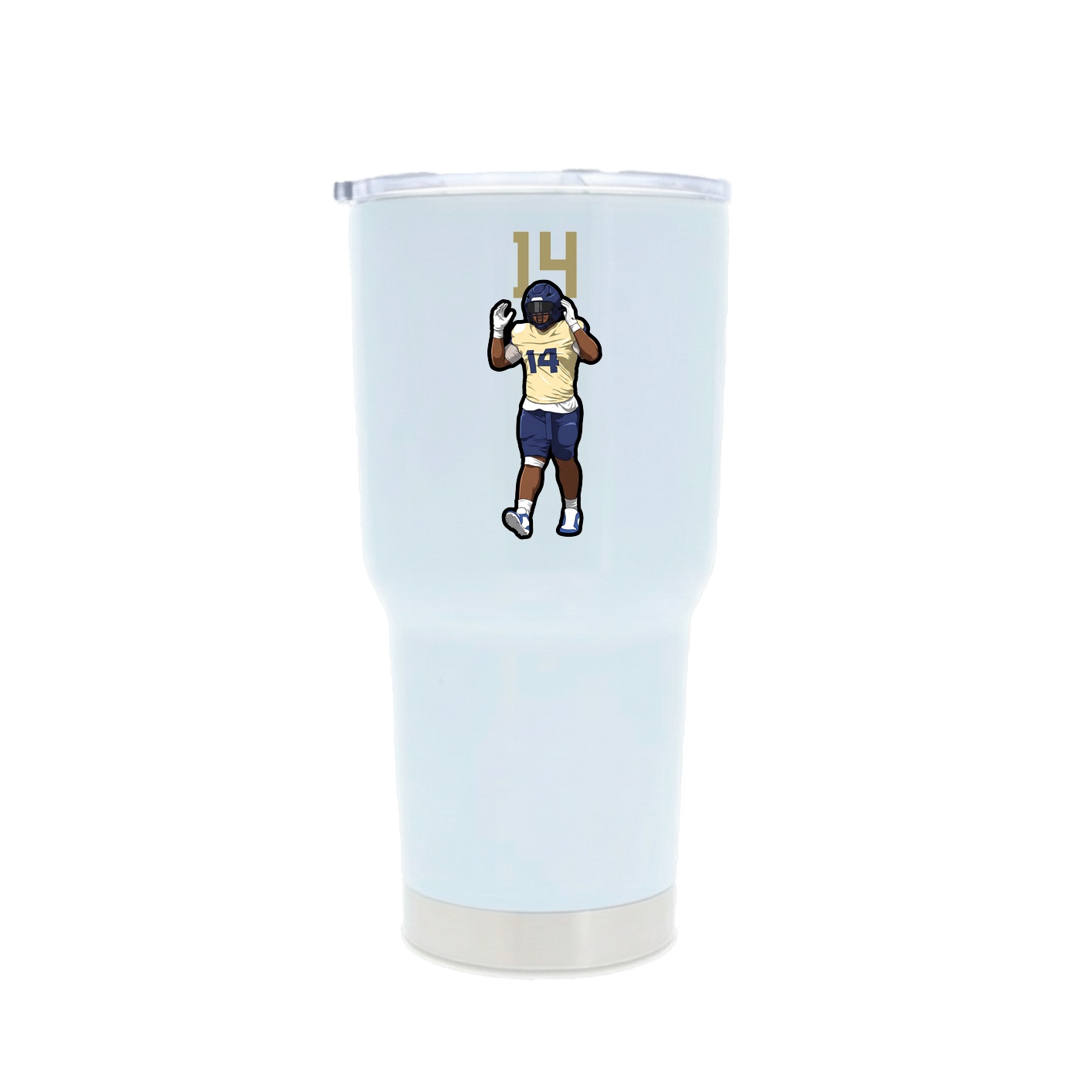 30oz Stainless Steel Tumbler — Number Top in White