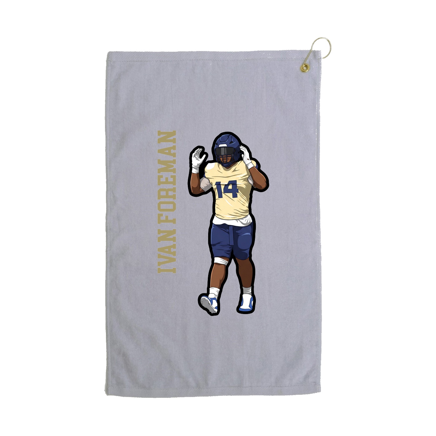 Golf Towel — Name Vertical in Grey