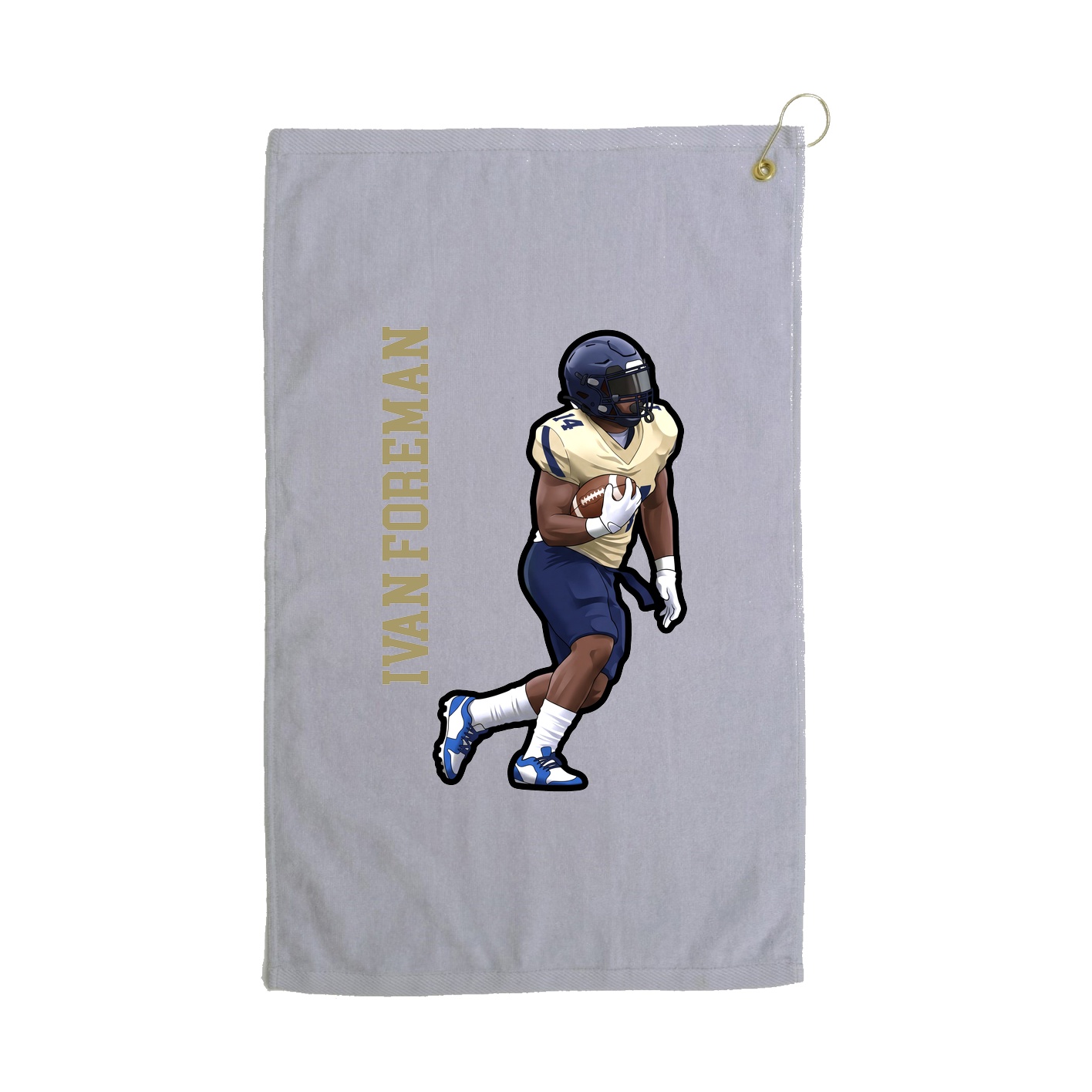 Golf Towel — Name Vertical in Grey