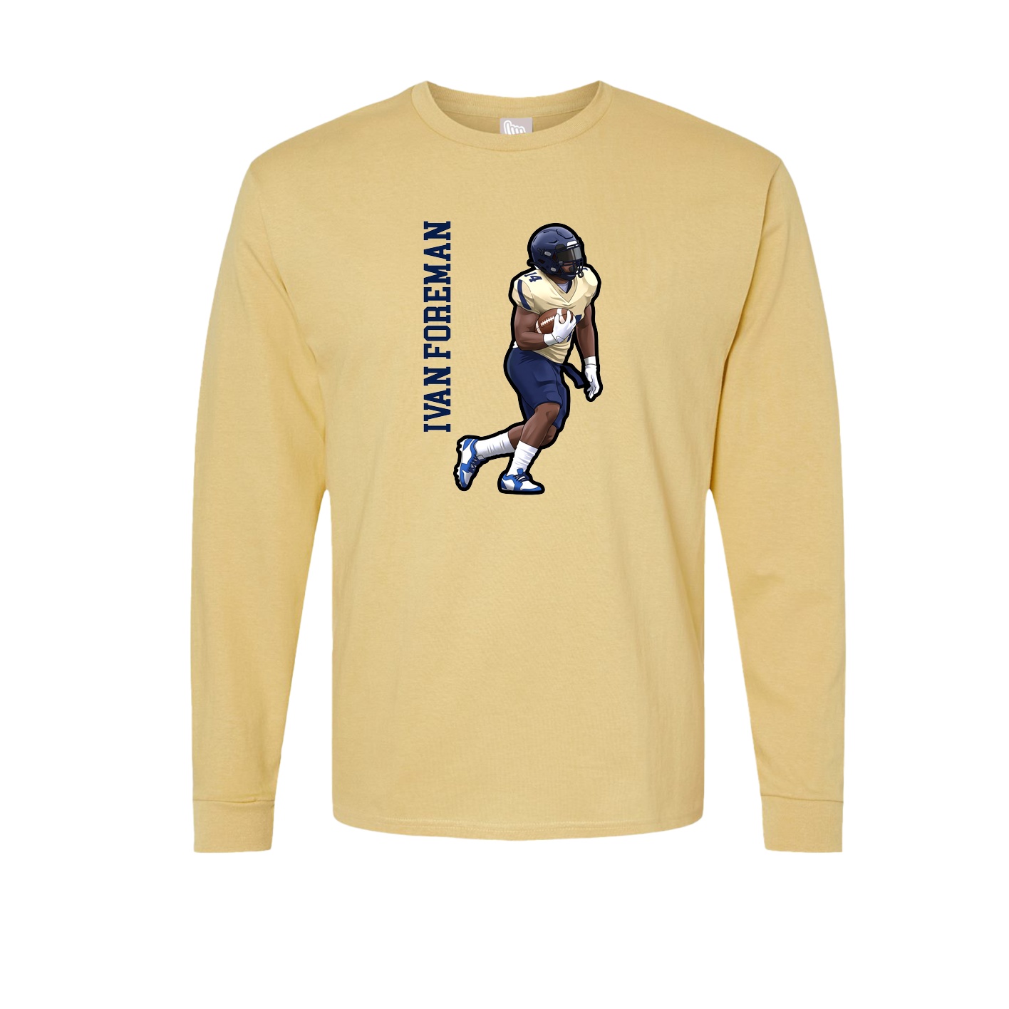 Long Sleeve Tee — Name Vertical in Vegas Gold
