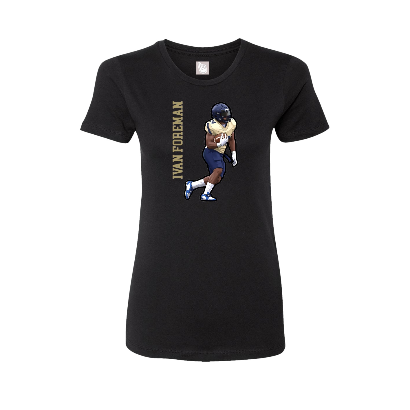 Womens Tee — Name Vertical in Black