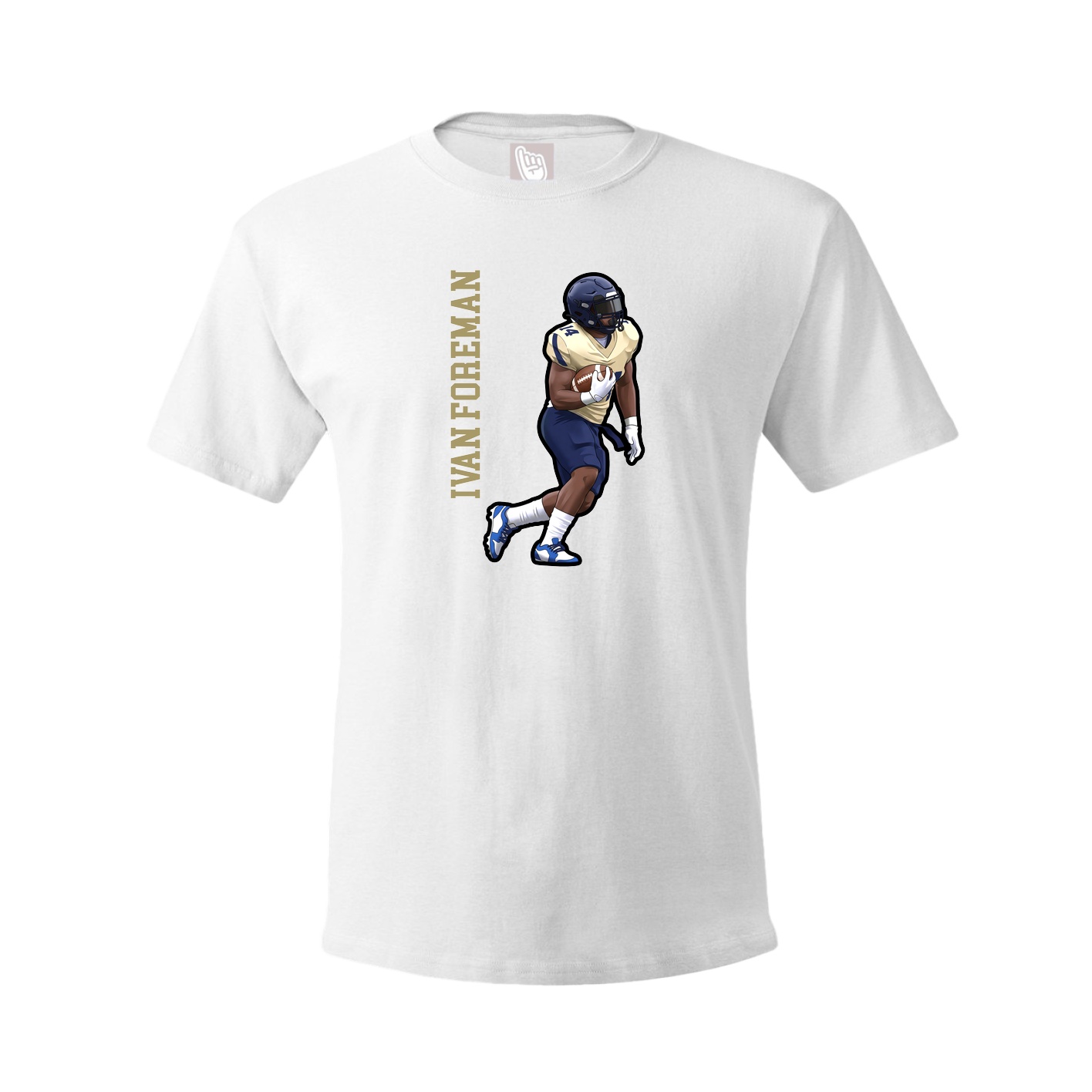 Youth Tee — Name Vertical in White