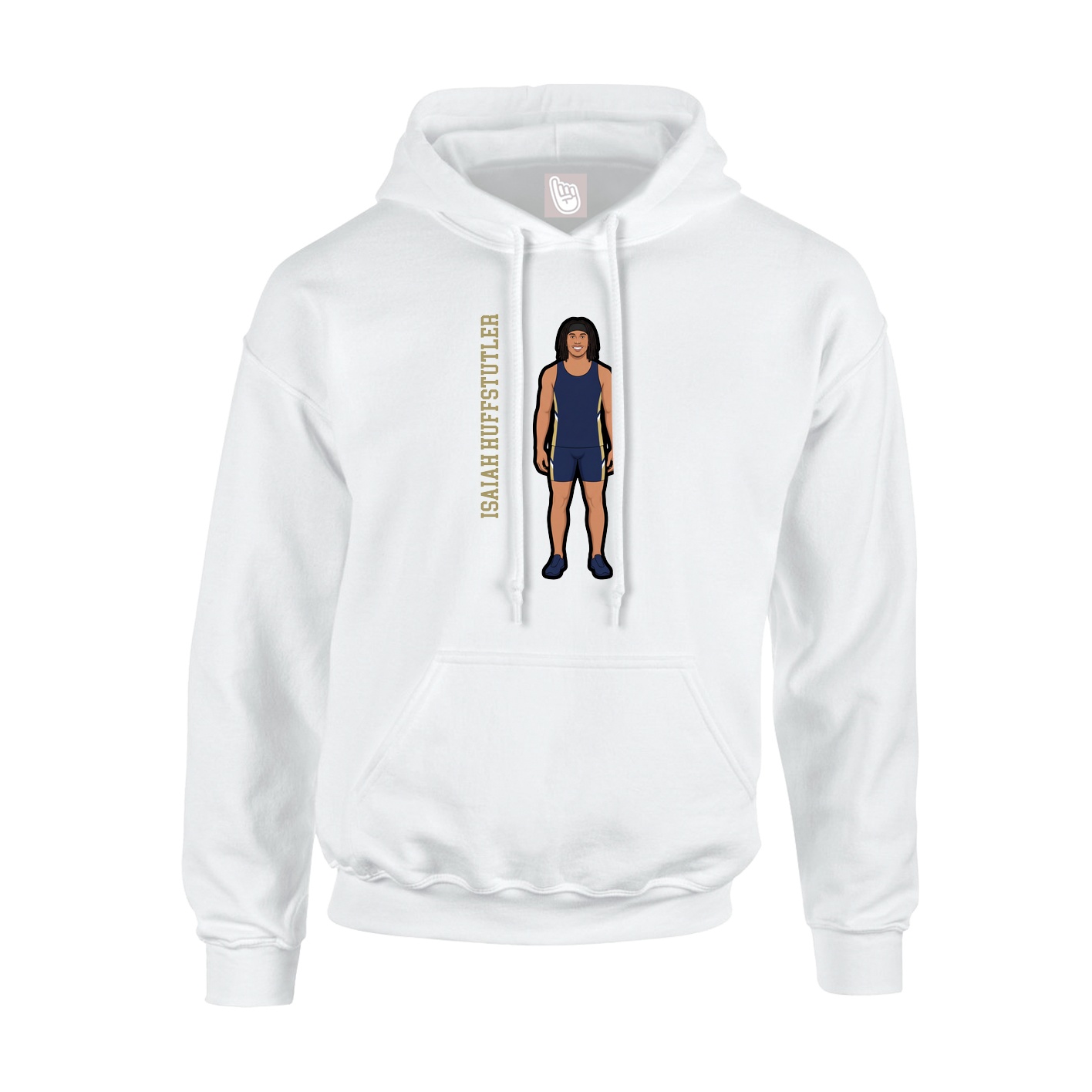 Hoodie — Name Vertical in White