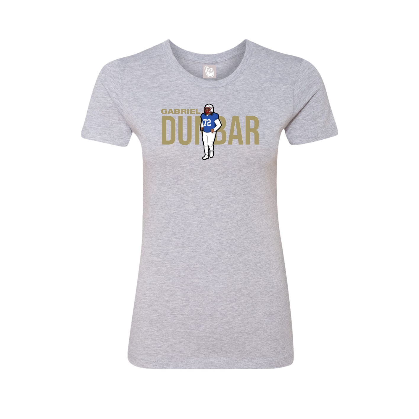 Fitted Women's Tee — Player Name in Grey