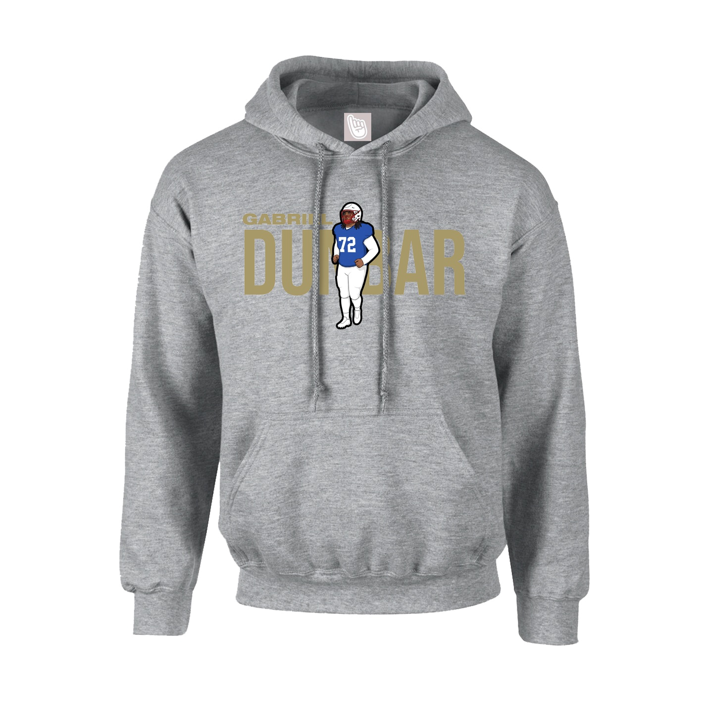 Hoodie — Player Name in Grey