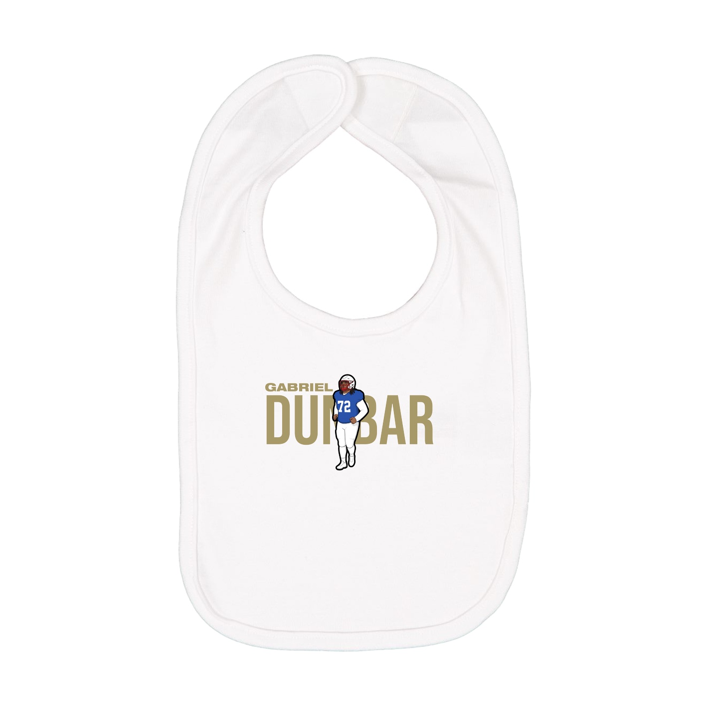 Infant Bib — Player Name in White
