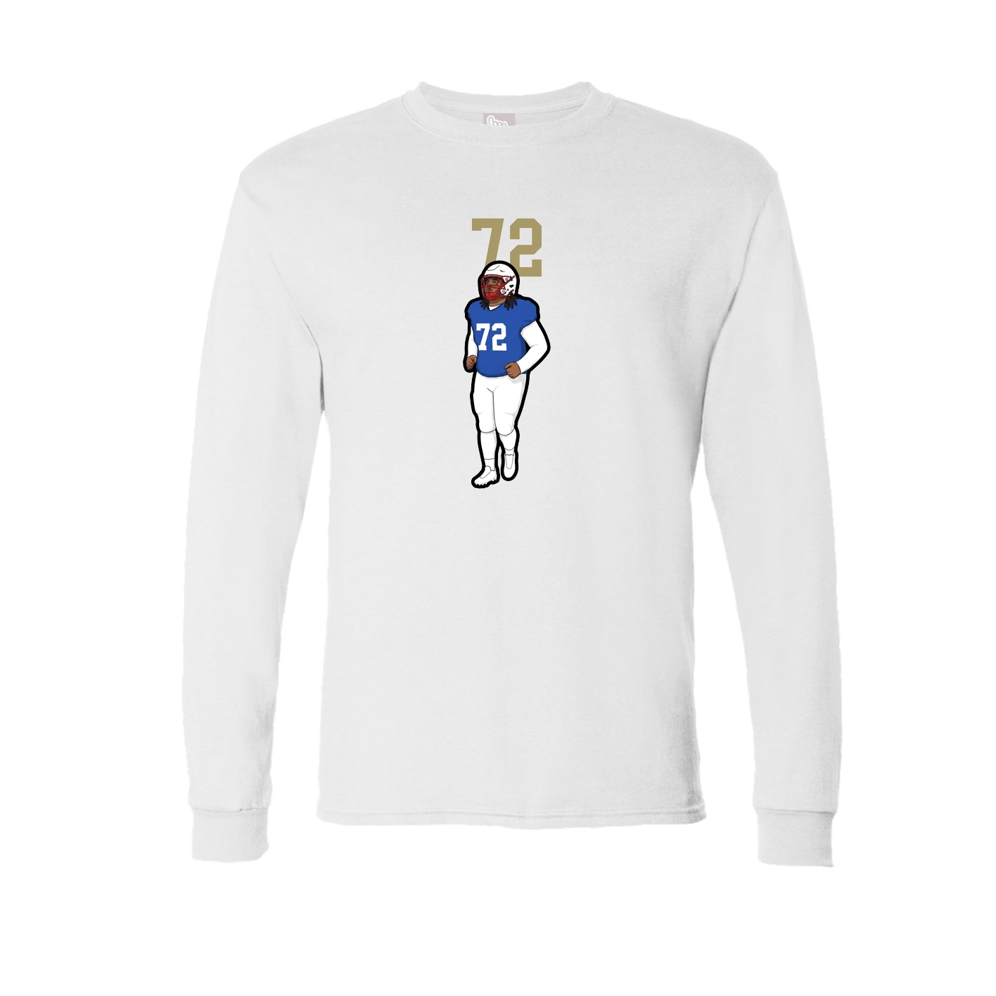 Long Sleeve Tee — Number Top in White