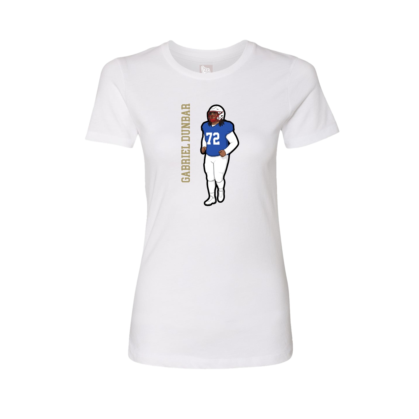 Fitted Women's Tee — Name Vertical in White