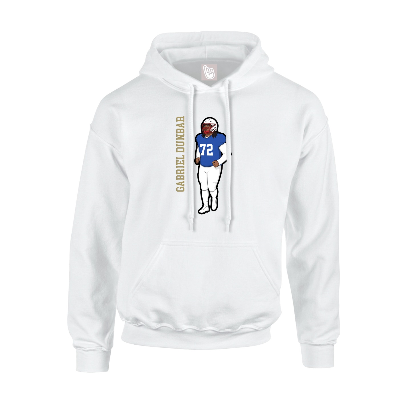 Youth Hoodie — Name Vertical in White